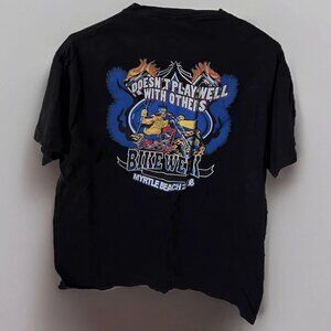 Vintage T Shirt Mens L Black Racing Bike Week 2008 Myrtle Beach Tee Motorcycle